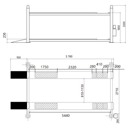 Четырехстоечный подъемник электрогидравлический TS5.5D-4L