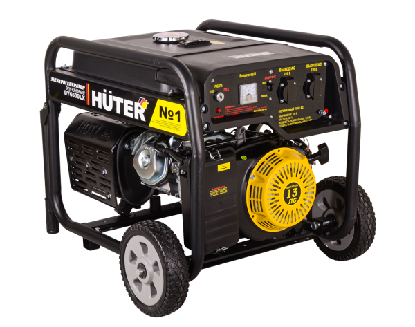 Портативный бензогенератор Huter DY6500LX с колесами