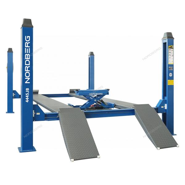 Подъемник четырехстоечный 4.5 т, c ручной траверсой 2 т N423, синий 4445J_MB