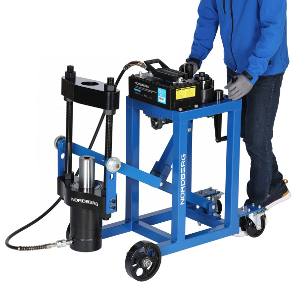 Выпрессовщик шкворней с тележкой, гидравлический с пневмопривод, 75 т N31PE76A